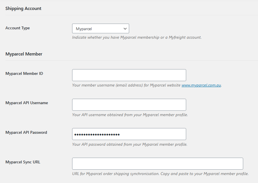 WooCommerce Shipping Settings Myparcel