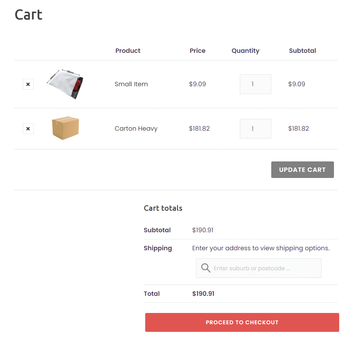 Cart Page