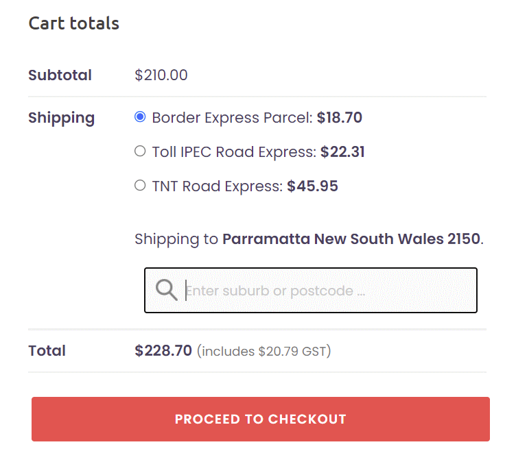 Cart Price Selection