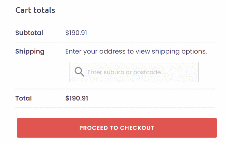 WooCommerce Cart Totals Section